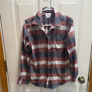 Weatherproof Vintage Comfort Stretch Plaid Shirt - Red, Gray, and White size M